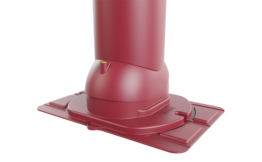 Роторная вентиляция Viotto с универсальным проходным элементом d=150 мм утепленная, RAL 3005 красный