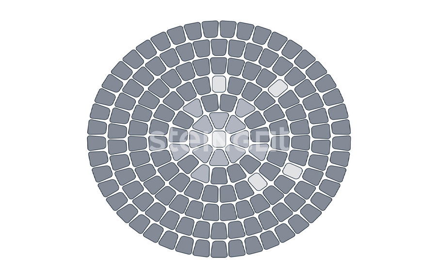 Плитка тротуарная Steingot Моноцвет, Классика круговая, серый, толщина 60 мм