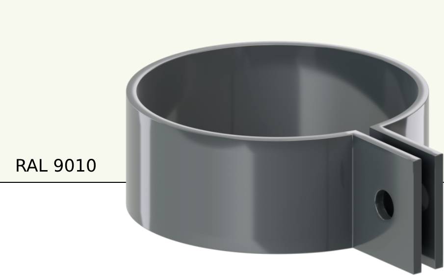 Хомут трубы металлический KROP PVC для системы D 130/90 мм, RAL 9010