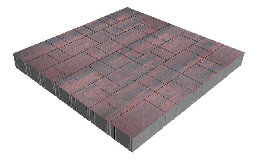 Плитка тротуарная SteinRus Новый город Рид В.8.Псм.8, гладкая, толщина 80 мм, Рейнир