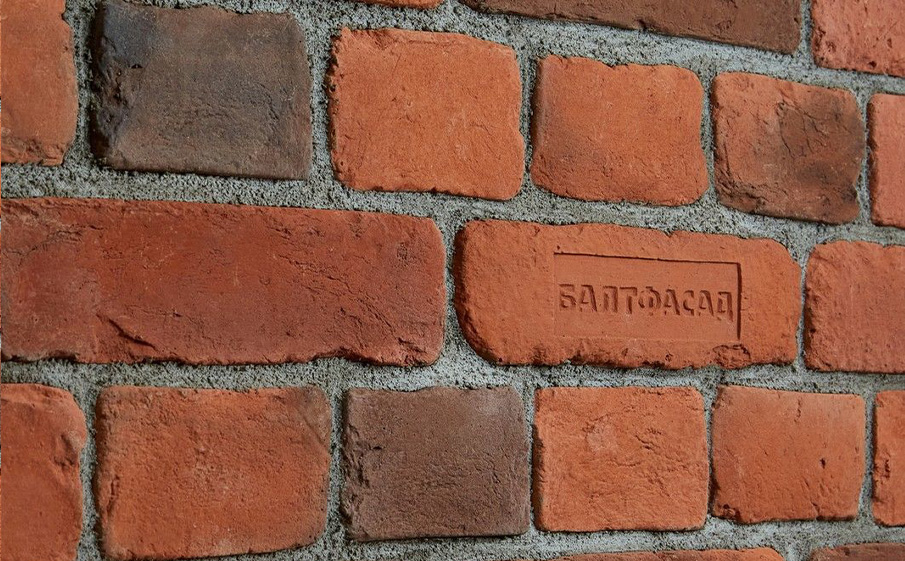 Декоративный кирпич Балтфасад Старый кирпич 1042, комплект ложок и тычок