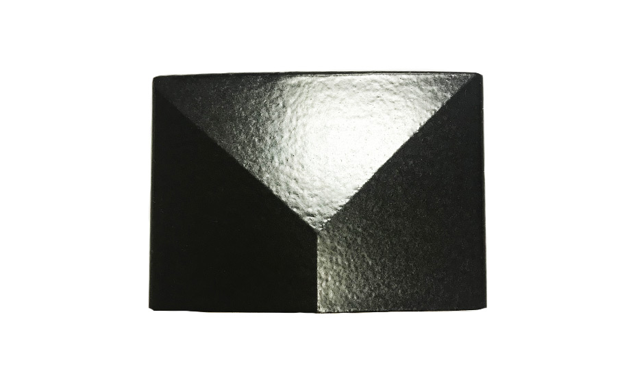 Клинкерный заборный элемент завершающий Terca Zwart черный глазурованный, 105*150*30 мм