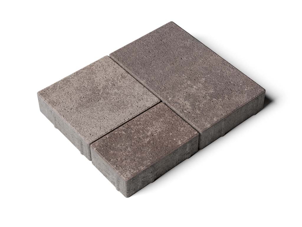 Плитка тротуарная Старый город А.1.Фсм.4 листопад гладкий хаски, комплект 3 шт, толщина 40 мм