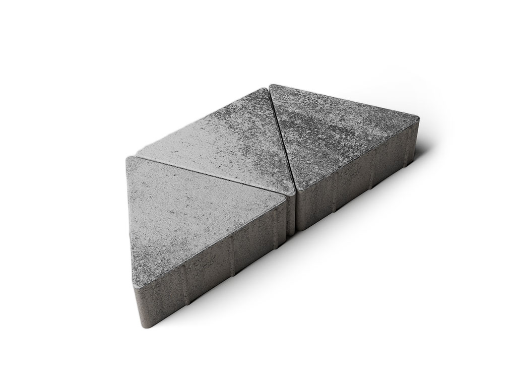 Плитка тротуарная Треугольник Б.1.ТГ.8 листопад гладкий антрацит, 355*355*355*80 мм