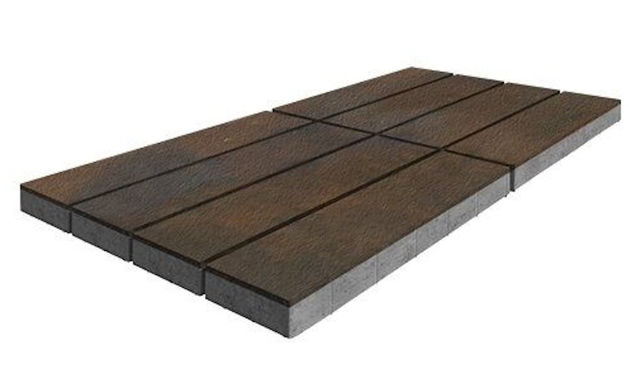 Плитка тротуарная SteinRus Гранада Б.7.П.8, Old-age, ColorMix Штайнрус, 600*200*80 мм