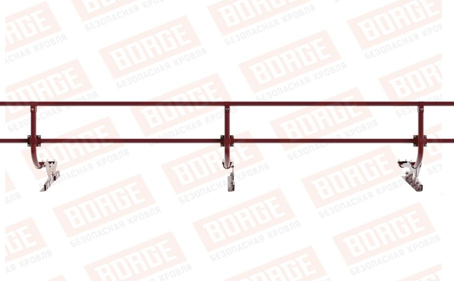 Кровельное ограждение Borge для фальцевой кровли оцинкованное RAL 3005, 300*60 см