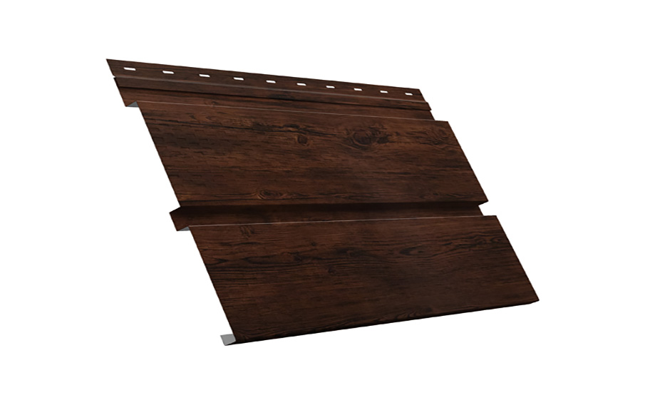 Софит металлический Grand Line Квадро брус с полной перфорацией, сталь 0,45 мм Print Premium, Cherry Wood