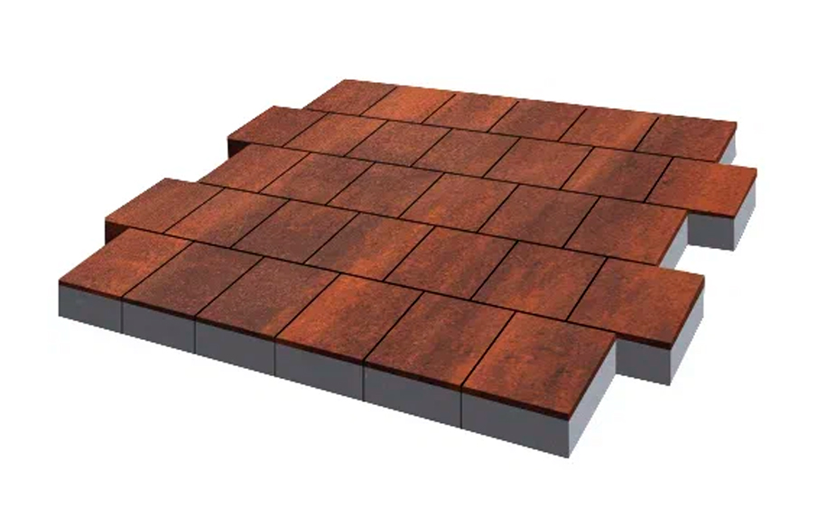 Плитка тротуарная SteinRus Валенсия Б.3.К.8, гладкая, ColorMix Брук, 300*300*80 мм