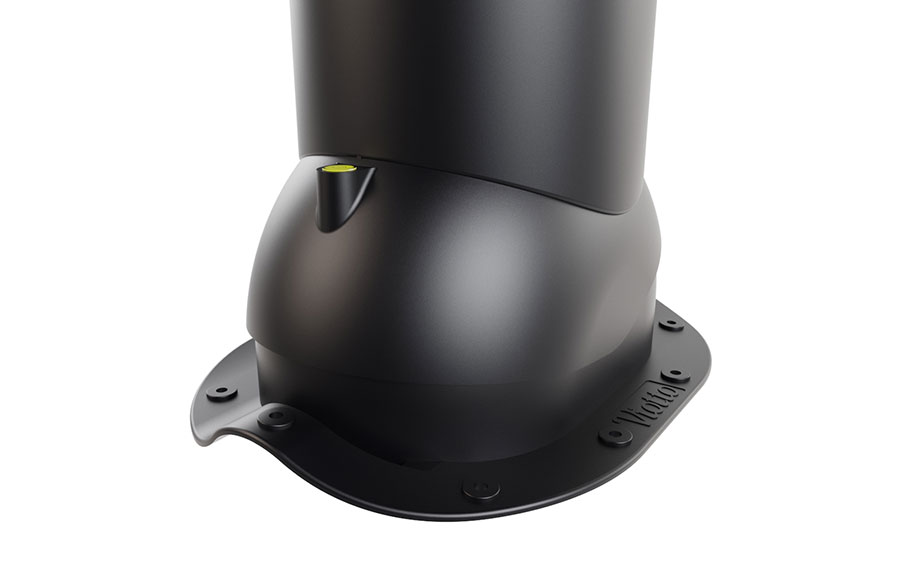 Роторная вентиляция Viotto для металлочерепицы Монтеррей d=125 мм утепленная, RAL 9005 черный