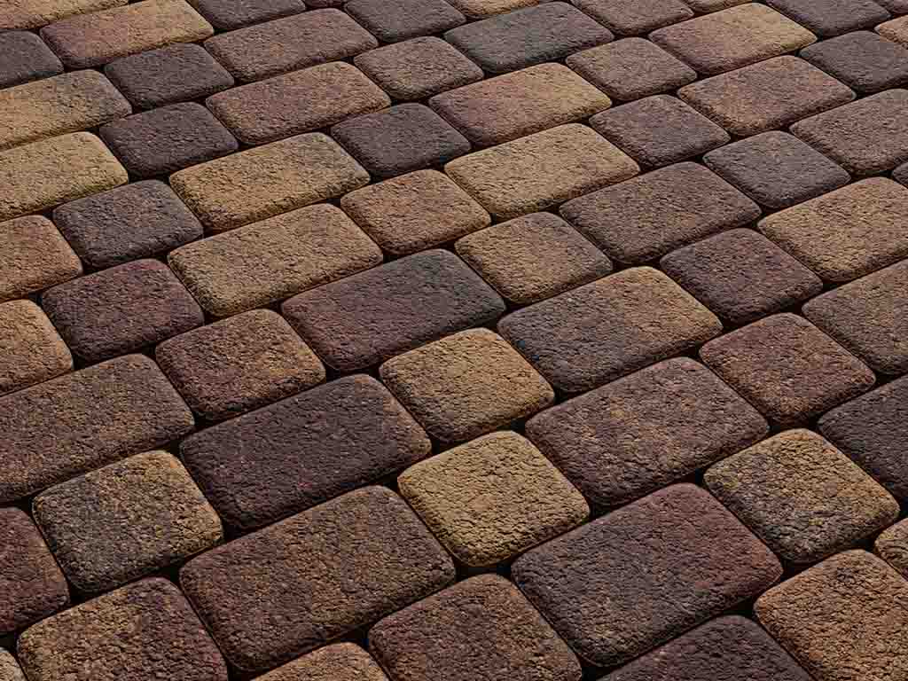 Плитка тротуарная Классико А.4.КО.4 листопад гранит осень, комплект 2 шт, толщина 40 мм