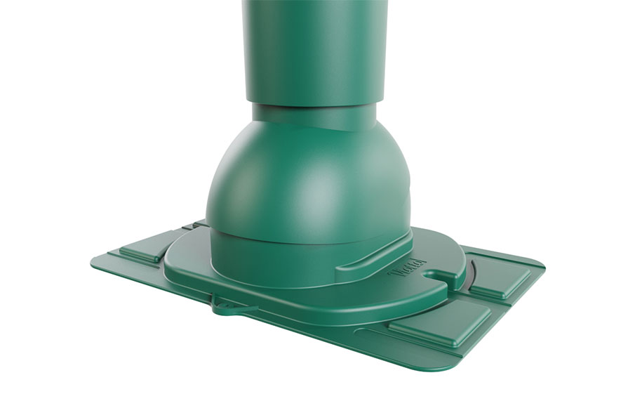 Роторная вентиляция Viotto с универсальным проходным элементом d=110 мм утепленная, RAL 6005 зеленый