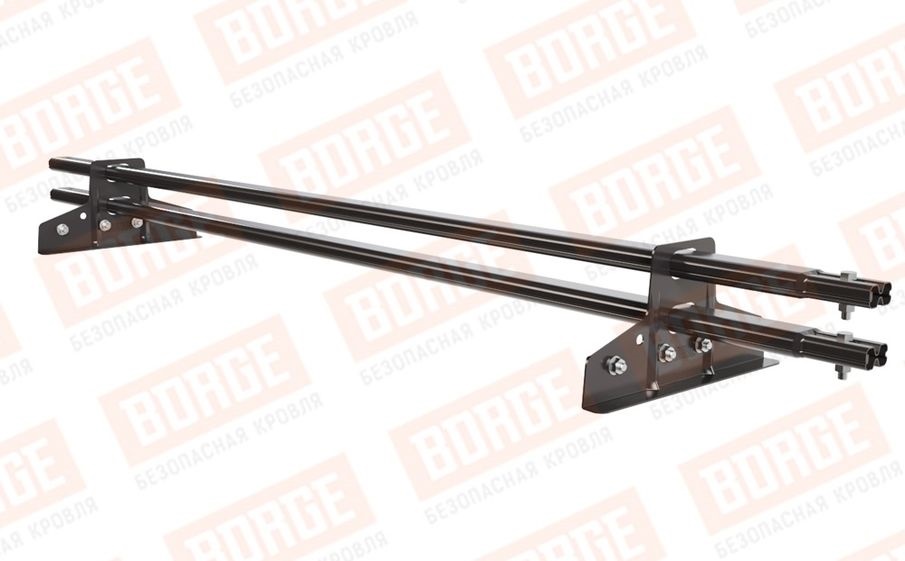 Снегозадержатель трубчатый Borge для фальцевой кровли оцинкованный RAL 8019, 1,5 м