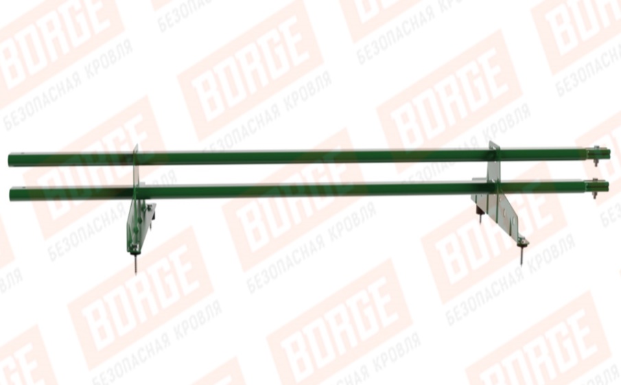 Снегозадержатель трубчатый Borge для кровли из металлочерепицы, профнастила, материалов на основе битума оцинкованный RAL 6002, 1,5 м