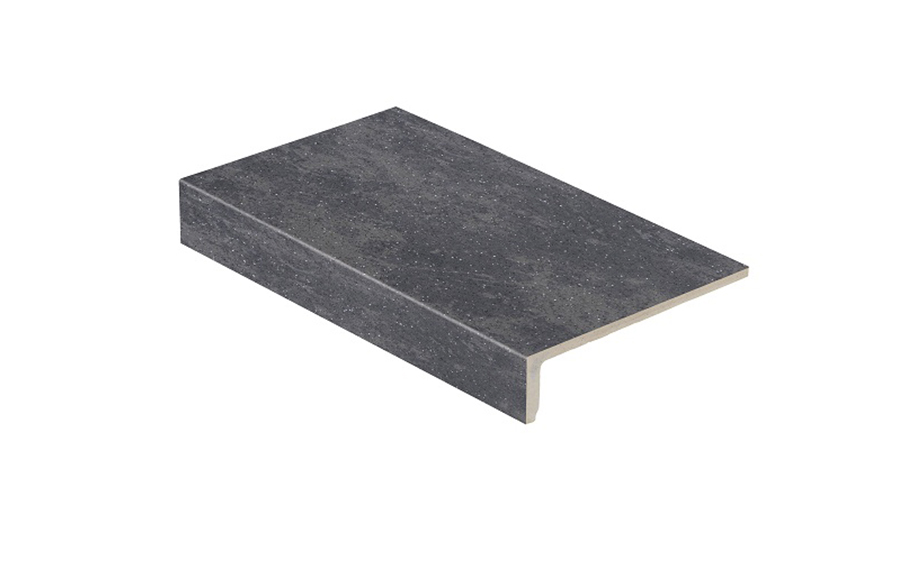 Клинкерная ступень прямоугольная Stroeher Keraplatte Roccia 845 nero 294х175х52х10 мм