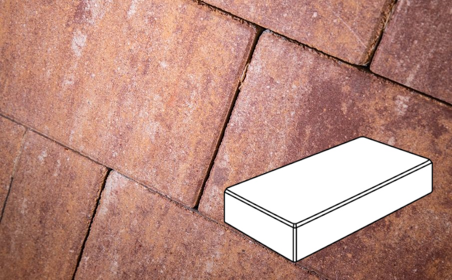 Плитка тротуарная Готика Natur, Картано В.3.П.8, Терракота, 300*150*80 мм