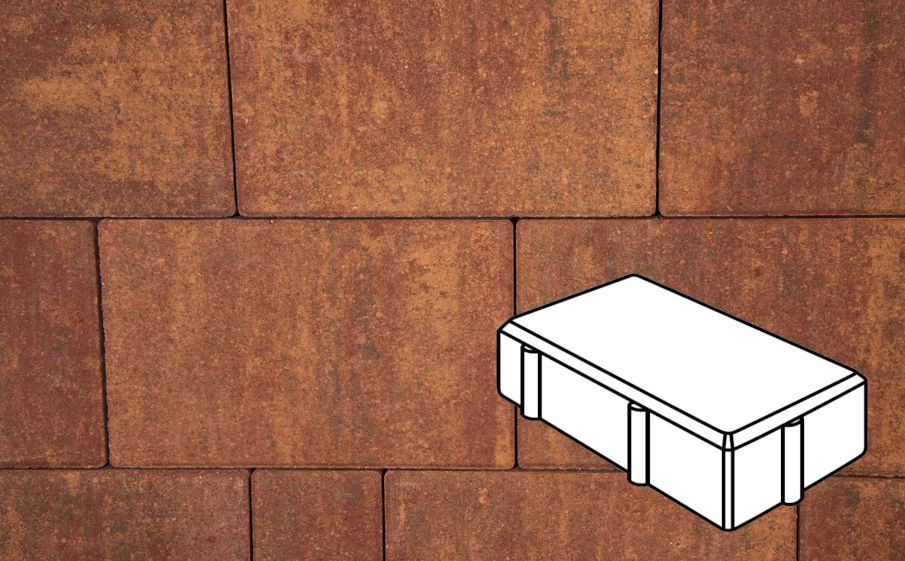 Плитка тротуарная Готика Natur, Брусчатка Б.2.П.6, Вернисаж, 200*100*60 мм