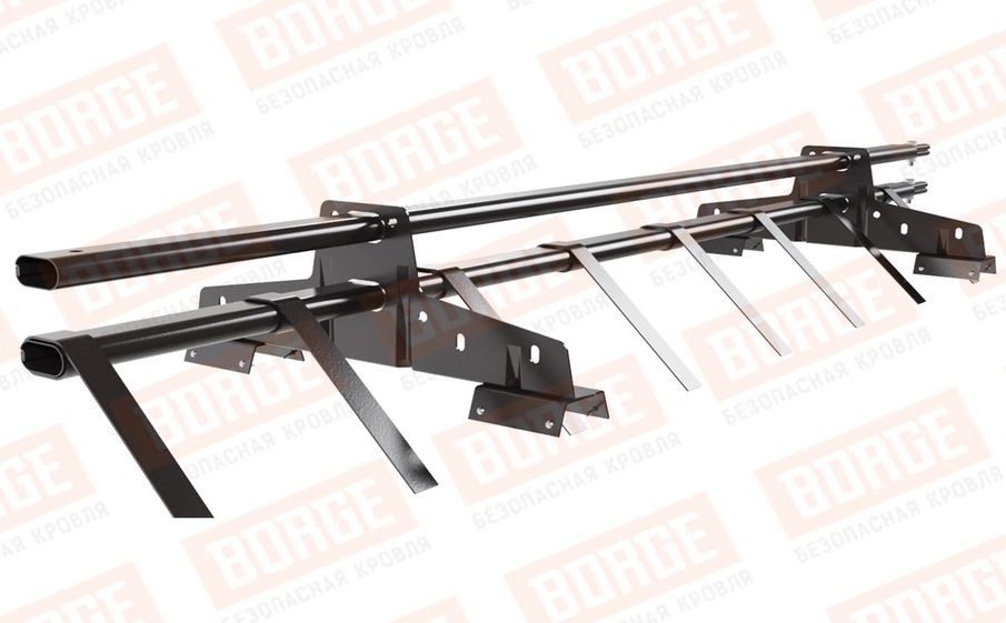 Снегозадержатель трубчатый Borge для профнастила H-60, H-75 оцинкованный RAL 8019, 1,5 м