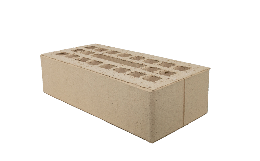 Кирпич облицовочный Губский КЗ с надрезом, гладкий, бежевый, 250*120*65 мм