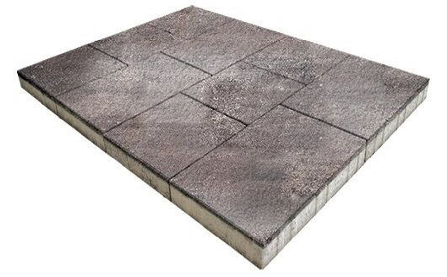 Плитка тротуарная SteinRus Инсбрук Ланс Б.5.Псм.6, Old-age, ColorMix Умбра, толщина 60 мм