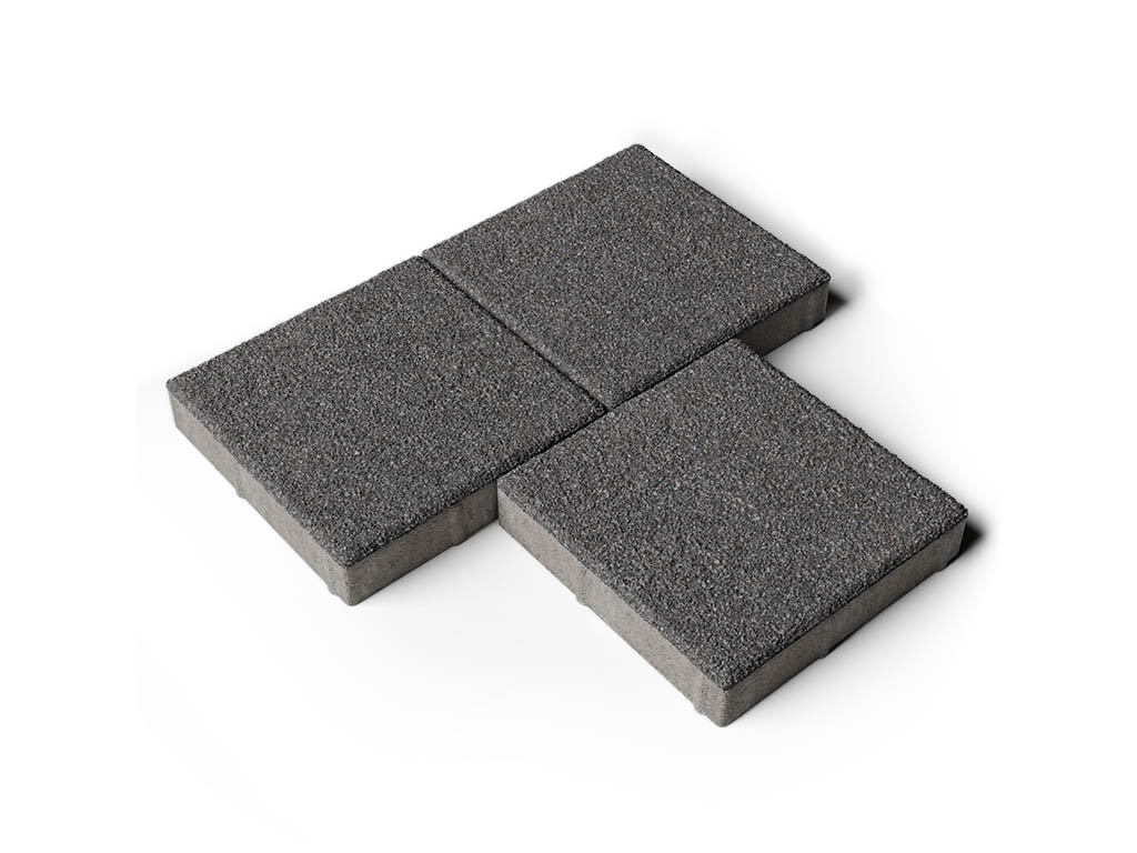 Плитка тротуарная Квадрат А.2.К.4 гранит черный, 200*200*40 мм