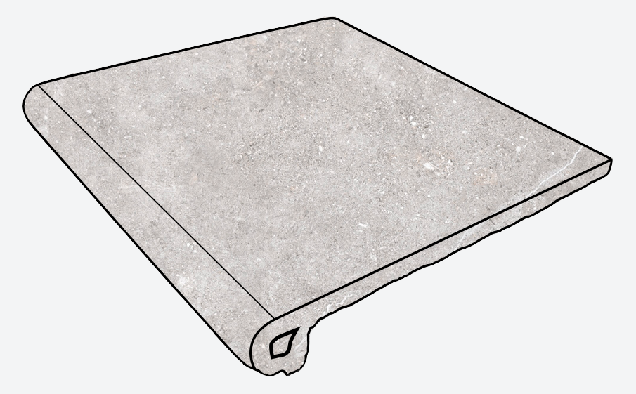 Ступень-флорентинер Gres Aragon Petra Gris 330*297*14 мм