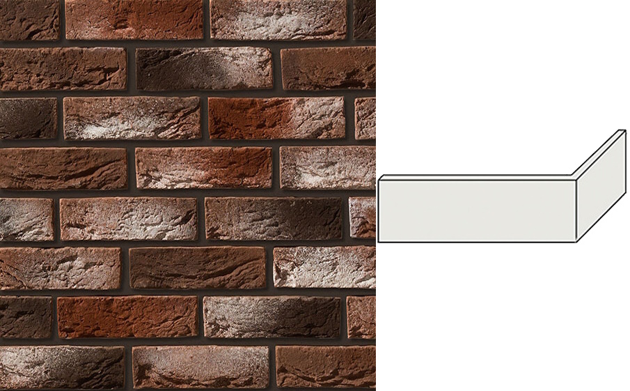 Декоративный кирпич Leonardo Stone угловой элемент Авиньон 200/100*65*10 мм 408