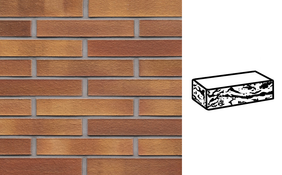 Кирпич клинкерный Muhr 07 Herbstlaub готик, 240*90*40 мм