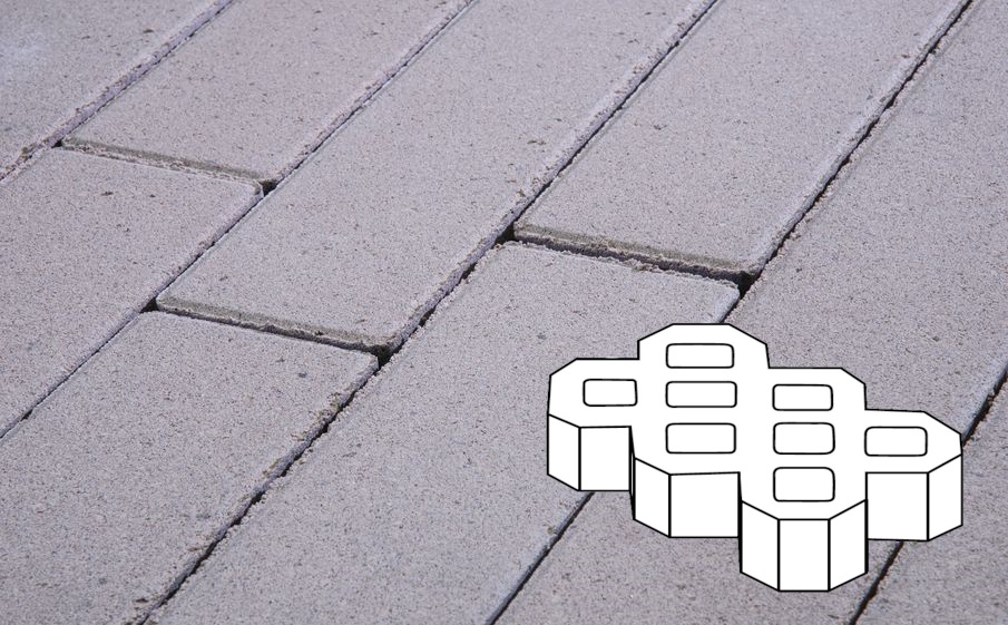 Плитка тротуарная Готика Profi, Экопарковка Б.6.ГР.10, белый, частичный прокрас, б/ц, 600*400*100 мм