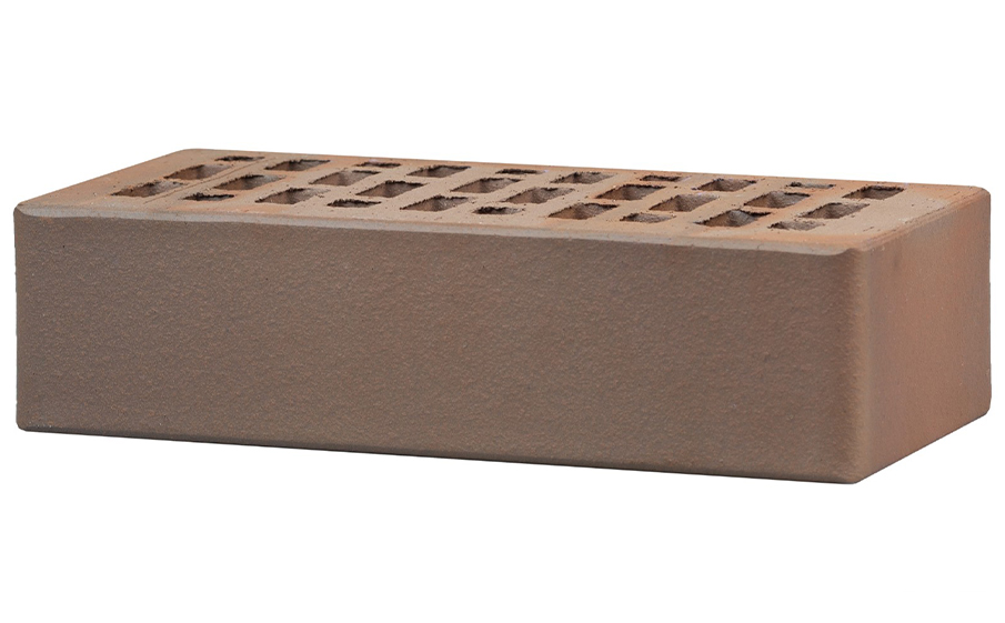 Кирпич облицовочный пустотелый ЛСР, светло-коричневый флэш, гладкий, 250*120*65 мм