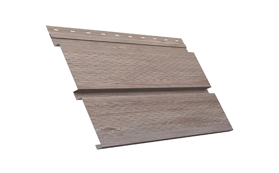 Софит металлический Grand Line Квадро брус с полной перфорацией, сталь 0,45 мм Print Elite, White Wood