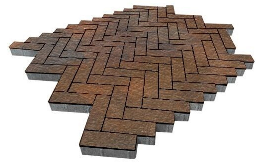 Плитка тротуарная SteinRus Паркет Б.2.П.6, Old-age, ColorMix Штайнрус, 210*70*60 мм