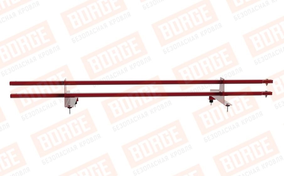 Снегозадержатель трубчатый Borge для металлочерепицы с высокой ступенькой 350 мм оцинкованный RAL 3003, 1,5 м