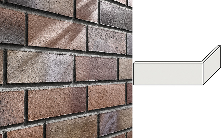 Клинкерная плитка угловая Stroeher Farbklang, 2127 red flashed, 240*71*14 мм