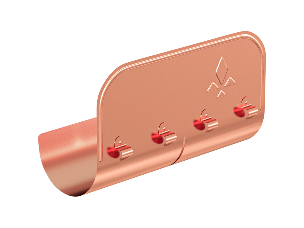 Ограничитель перелива прямой Aquasystem, медь, для системы D 125/90, 0,4 м