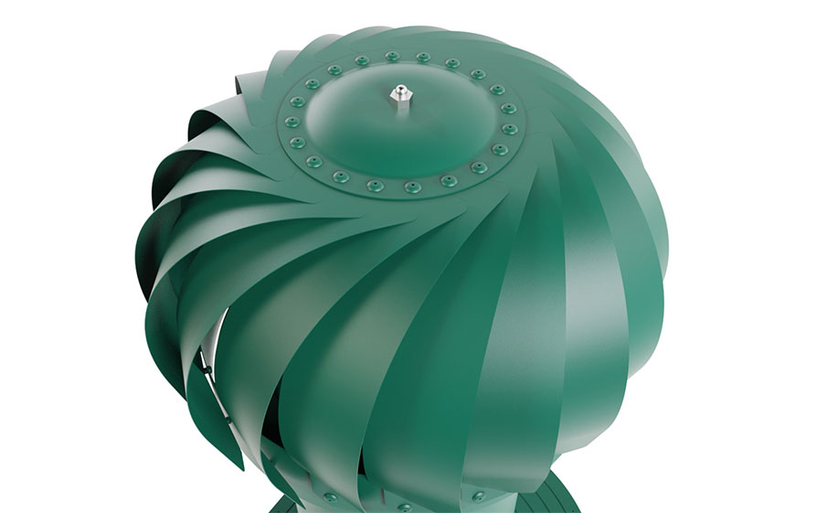 Роторная вентиляция Viotto с универсальным проходным элементом d=110 мм утепленная, RAL 6005 зеленый