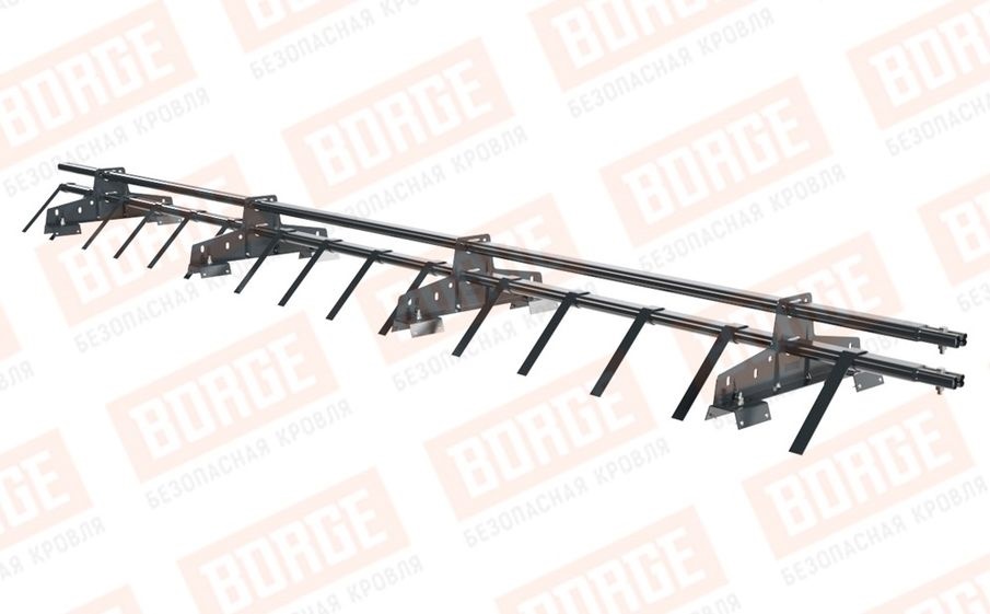 Снегозадержатель трубчатый Borge для профнастила H-60, H-75 оцинкованный RAL 7016, 3 м