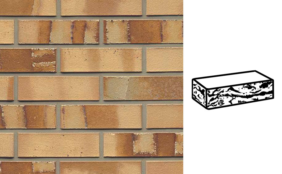 Кирпич клинкерный Muhr 06S Hellbraun-bunt Spezial готик, 240*115*71 мм