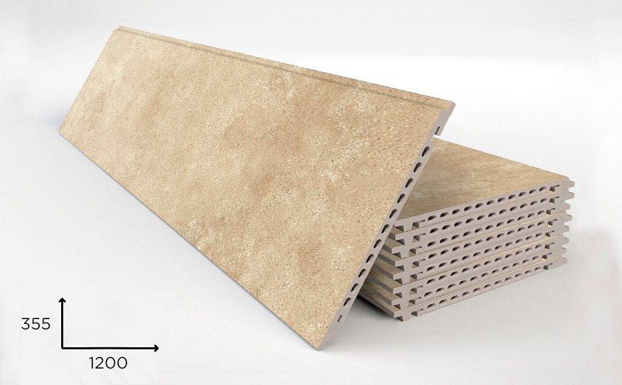 Керамогранитная плита Faveker GA16 для НФС, Urban Beige, 1200*355*18 мм