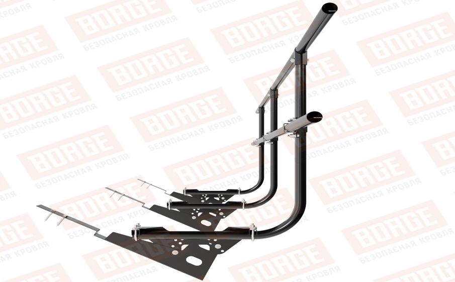 Кровельное ограждение Borge для кровли из композитной черепицы оцинкованное RAL 9005, 300*90 см