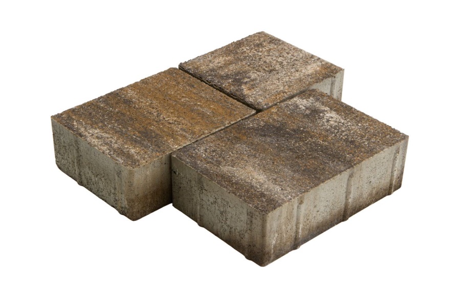 Плитка тротуарная Новый город В.3.Фсм.8 листопад гладкий песчаник, комплект 3 шт, толщина 80 мм