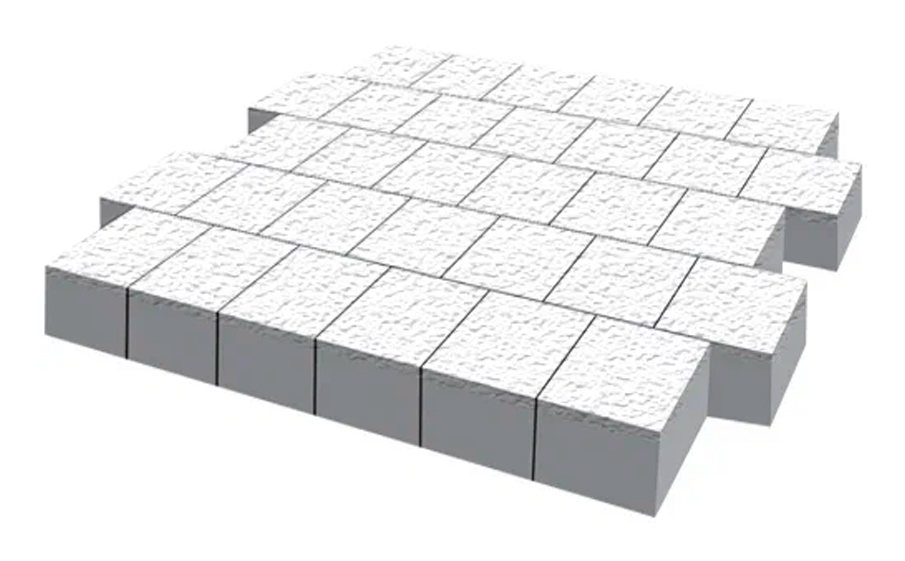 Плитка тротуарная SteinRus Армор В.2.К.8, Old-age, белый, 100*100*80 мм