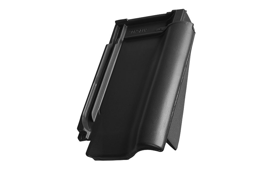 Керамическая черепица боковая правая TONDACH Samba 11 (Sensaton 11), Black glazed