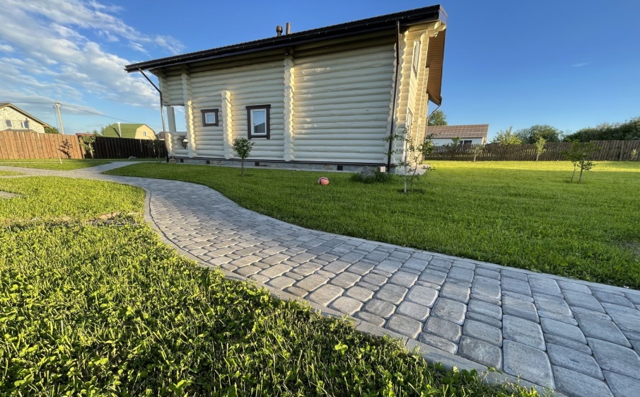 Плитка тротуарная Классико А.1.КО.4 листопад гладкий антрацит, комплект 2 шт, толщина 40 мм