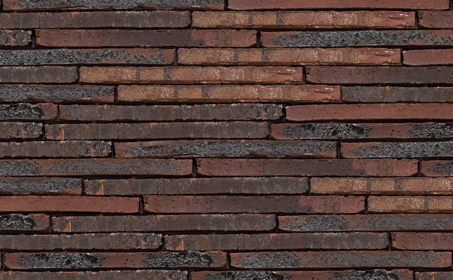 Кирпич ригельный Terca Tobago Kohle Wasserstrich Special E1, 495*100*38 мм