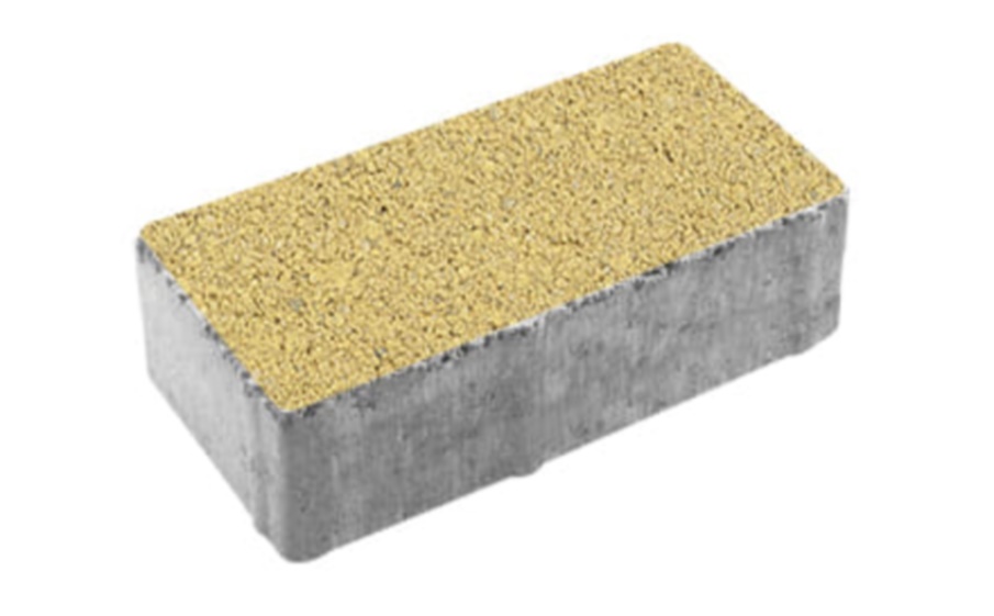 Плитка тротуарная Прямоугольник А.2.П.4 гранит желтый, 200*100*40 мм