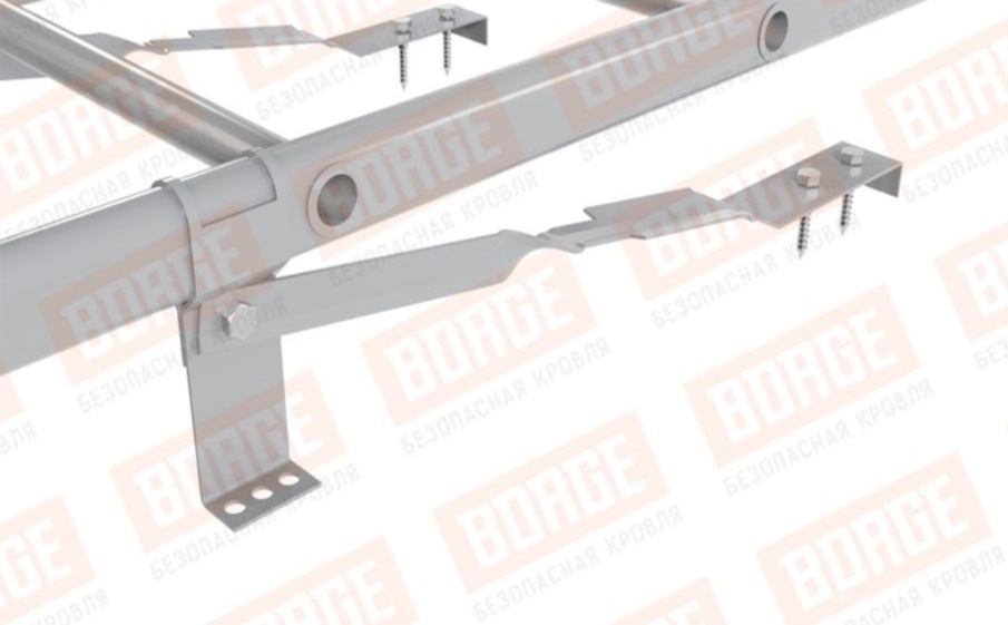 Лестница кровельная Borge для натуральной черепицы оцинкованная RAL 7004, 2,7 м