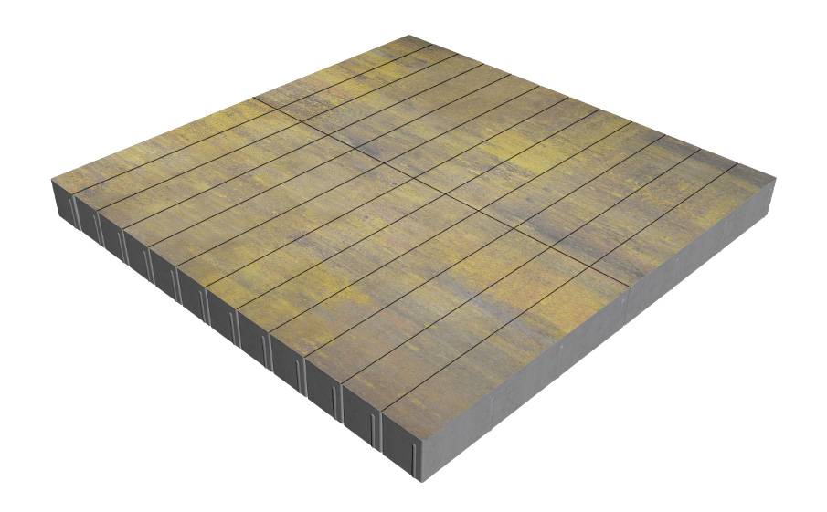 Плитка тротуарная SteinRus Кроссбар Хэви лонг Б.14.П.10, гладкая, Бромо, 600*100*100 мм