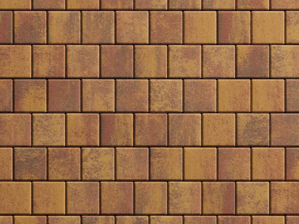 Плитка тротуарная Квадрат А.3.К.4 листопад гладкий осень, 100*100*40 мм