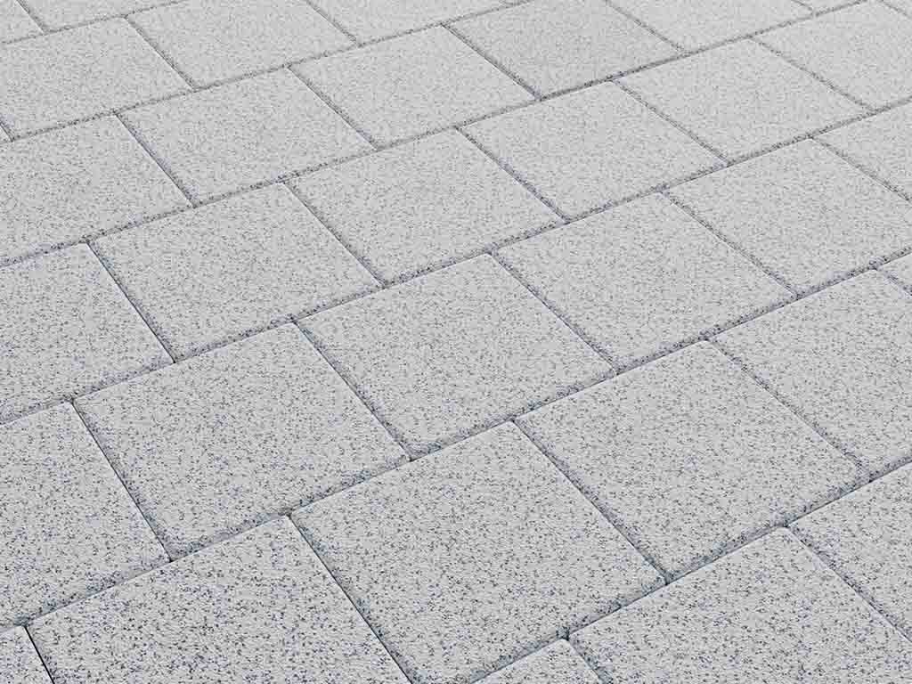 Плитка тротуарная Квадрат А.2.К.4, стоунмикс белый с черным, 200*200*40 мм