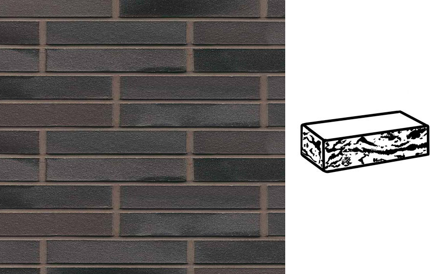 Кирпич клинкерный Muhr 15 Schwarz-bunt Edelglanz готик, 240*90*40 мм